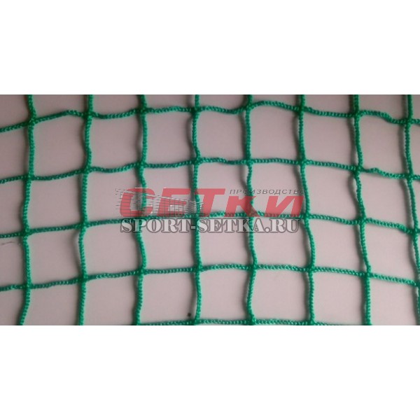 Сетка для большого тенниса, Д 3,0 мм, парашютная стропа 50 мм, зеленый цвет, БЕЗУЗЛОВАЯ